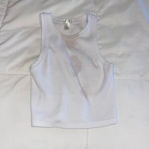 white cropped tank top